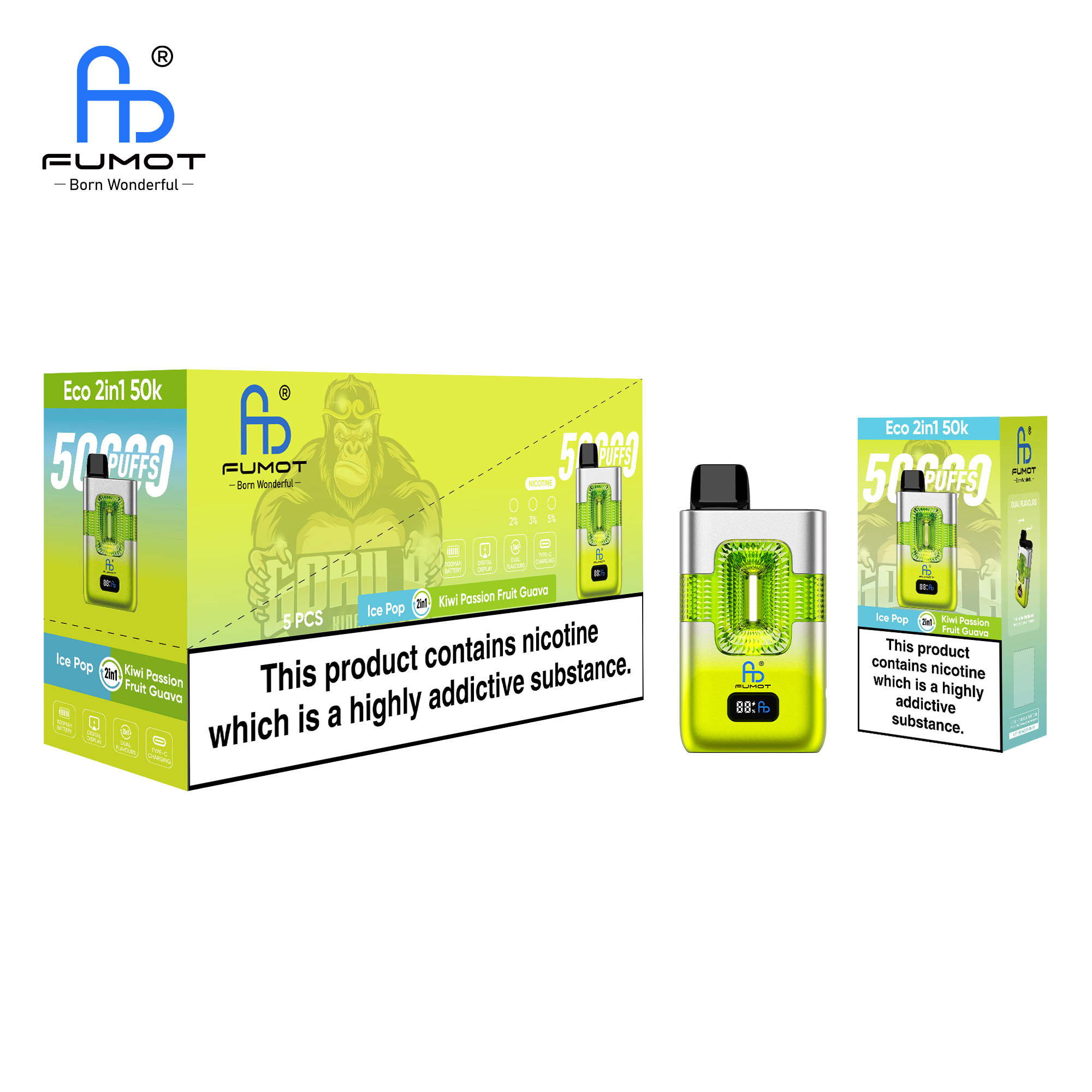 Fumot ECO 2in1 50K Ice Pop/Kiwi Passion Fruit Guava – Image 4