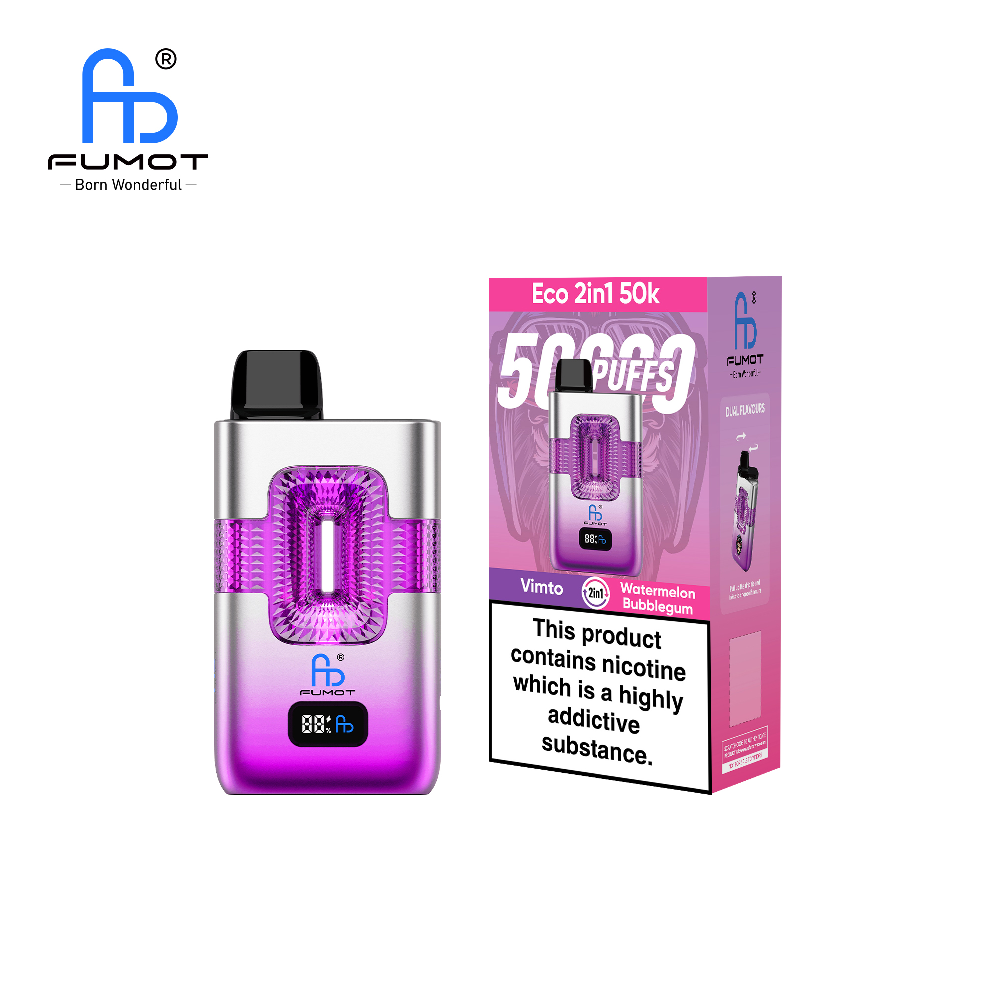 Fumot ECO 2in1 50K Vimto/Watermelon Bubblegum – Image 3