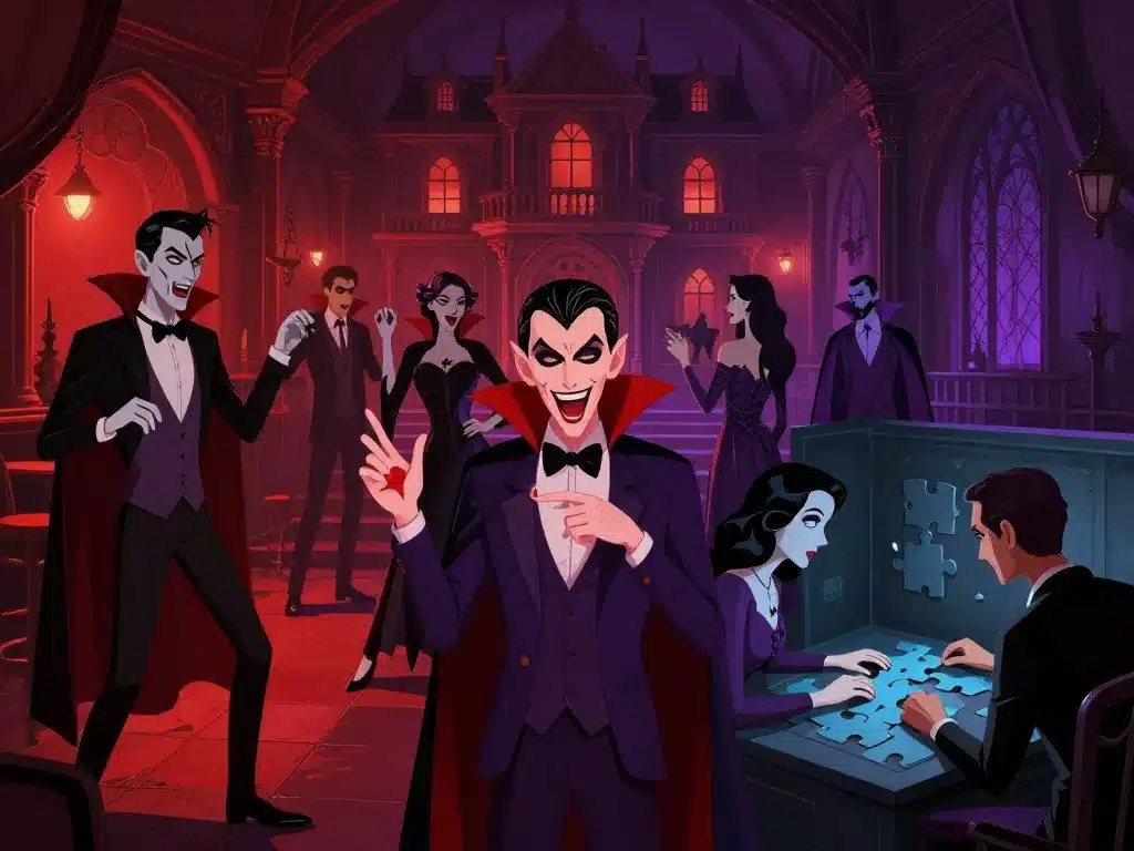 Scènes vampire pour une nuit escape club jeu
