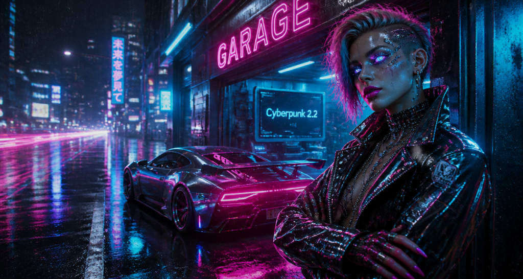 cyberpunk 2.2 voiture personnalisée garage Night City