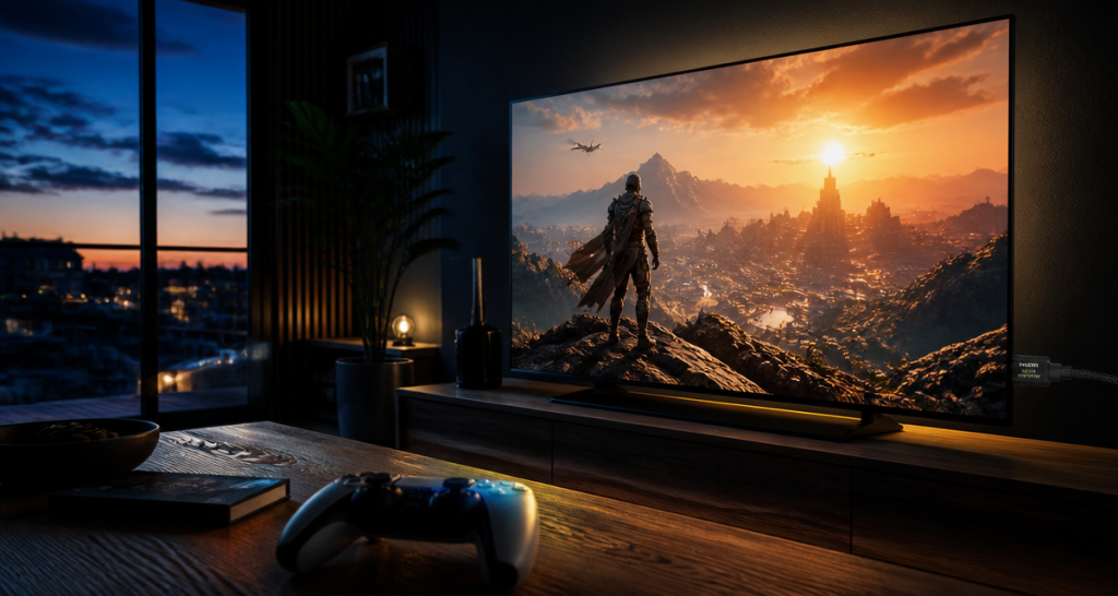 4k 120hz tv oled jeu vidéo salon
