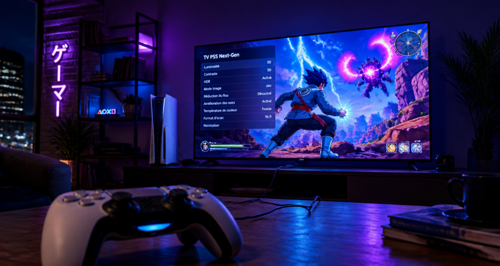 tv ps5 OLED manette HDMI ambiance gaming