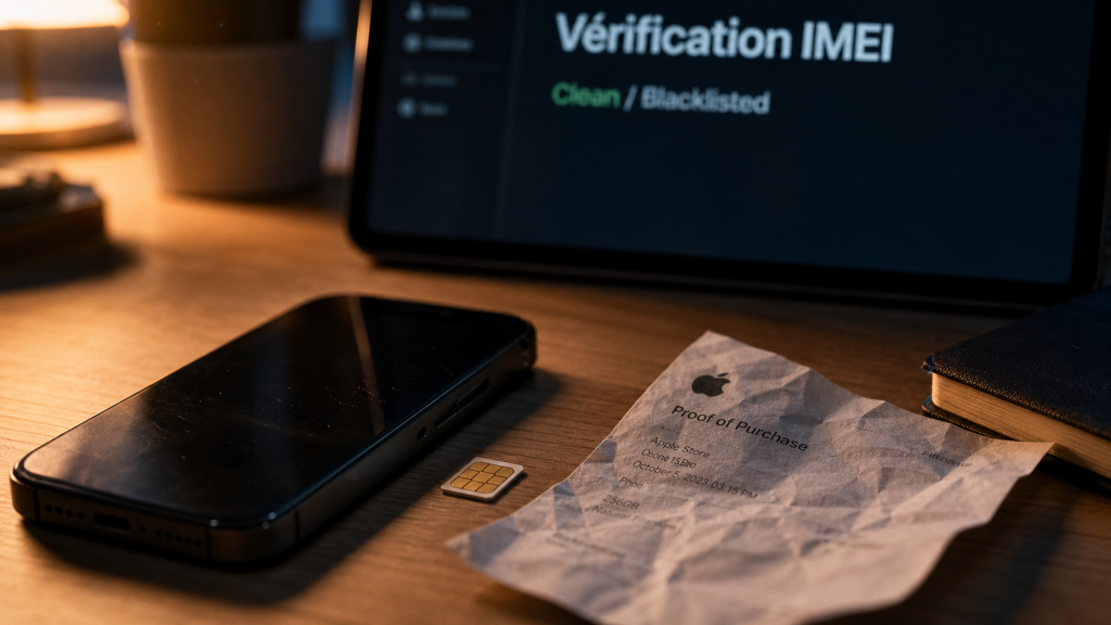 Vérification IMEI blacklist : écran Clean ou Blacklisted