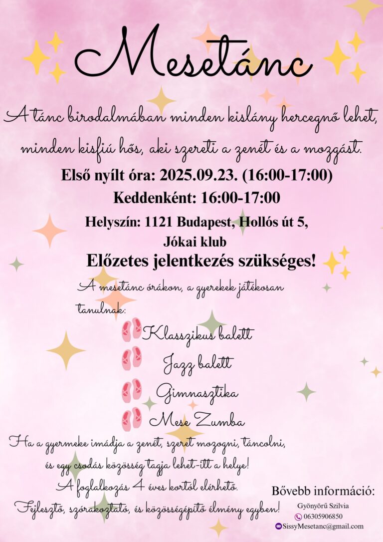 ÚJ! Mesetánc foglalkozás gyerekeknek