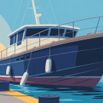 bateau peinture coque illustration vectorielle port
