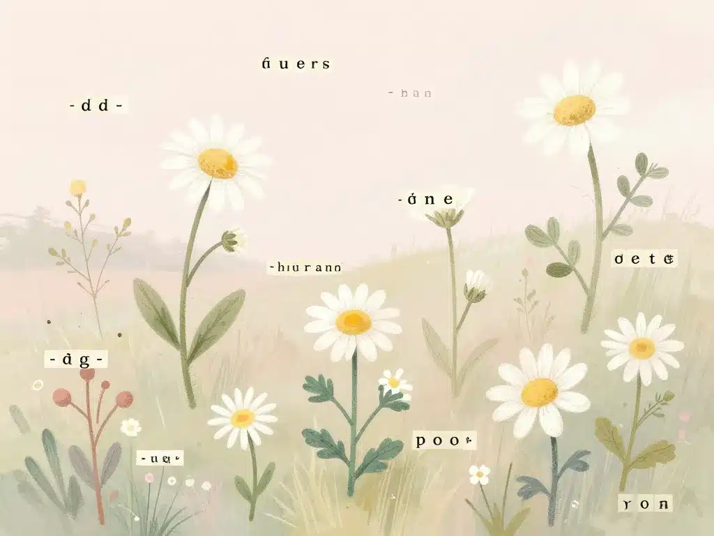 Fleurs en ette réelles et jeu linguistique
