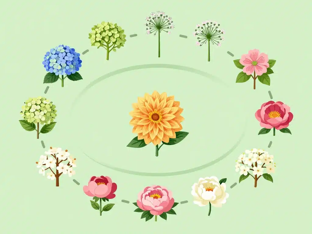 Fleurs grosse boule familles visuel jardin bouquet