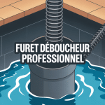 furet deboucheur professionnel utilisé pour une canalisation bouchée