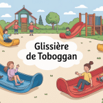 glissiere toboggan en aire de jeux avec enfants