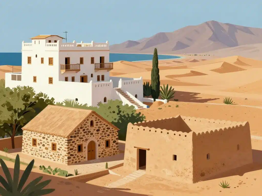 illustration styles regionaux maison algerienne nord kabyle sahara