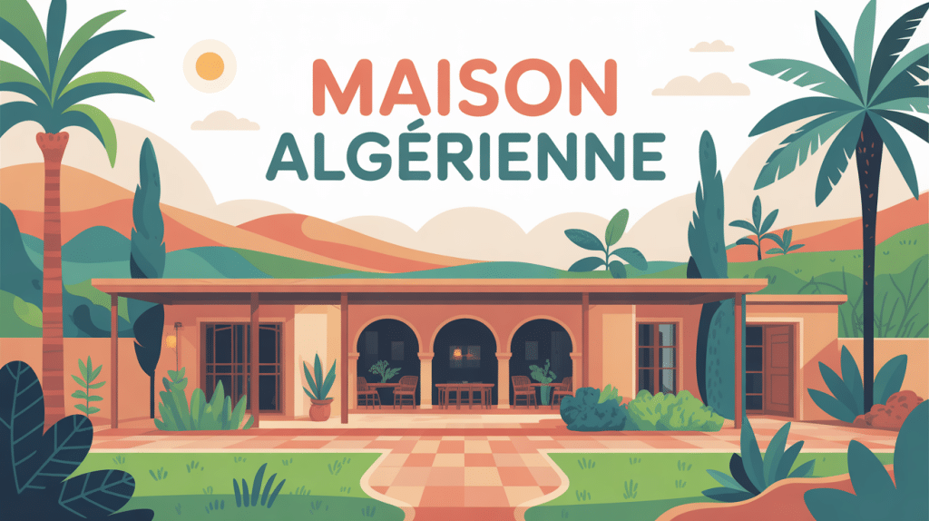 illustration maison algerienne mixte patio moderne traditionnelle