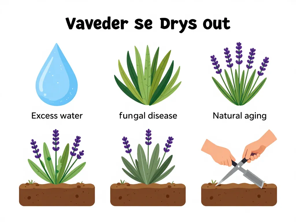 Diagramme causes maladie lavande qui sèche