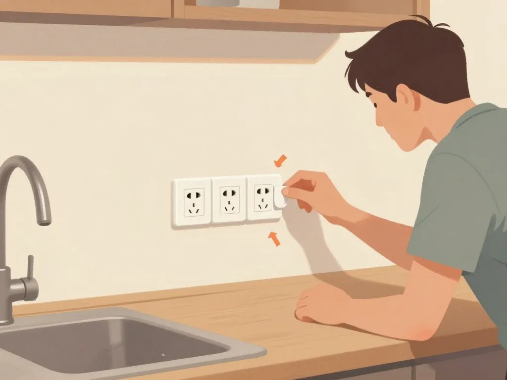 installation ergonomique prise cuisine plan de travail