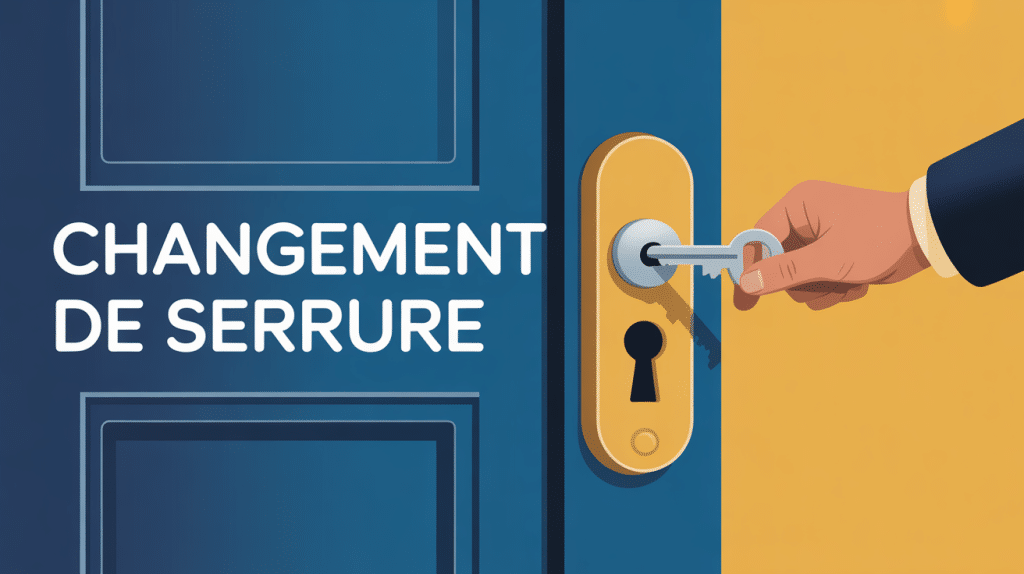 Illustration prix de changement de serrure sécurisée sur porte
