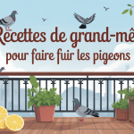 illustration recette de grand-mère pour faire fuir les pigeons sur balcon