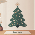 illustration sapin mural décoratif intérieur moderne