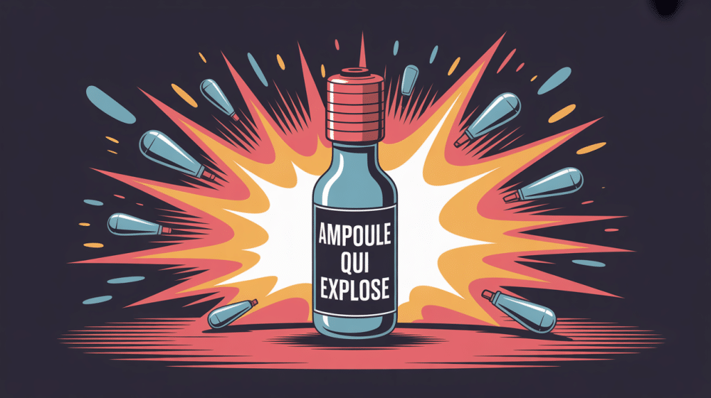 Danger ampoule explose éclats verre