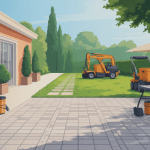 tarif pose pavé m2 illustration extérieur allée et terrasse