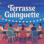 illustration terrasse guinguette festive été