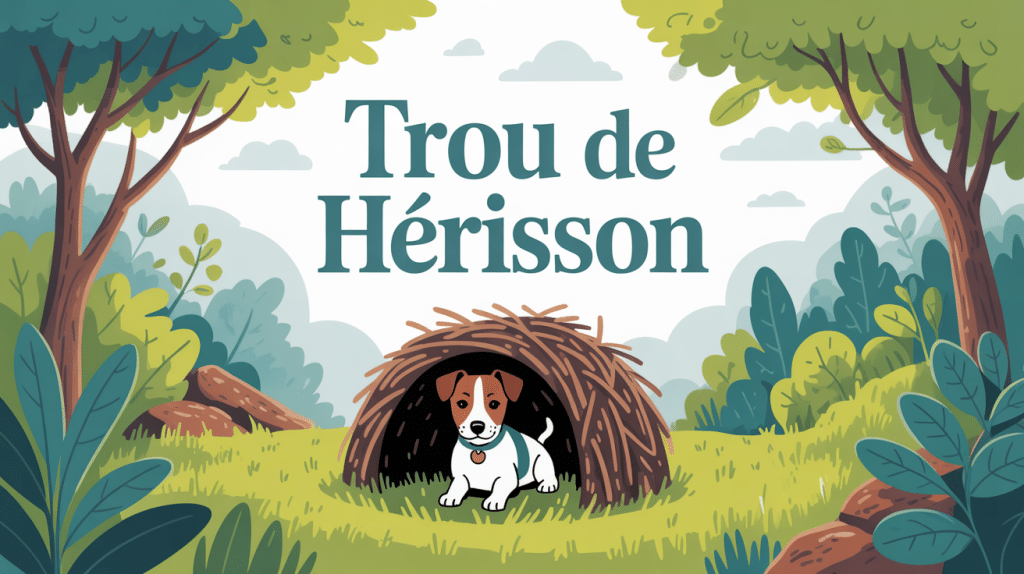 trou de hérisson dans le jardin sous un tas de feuilles