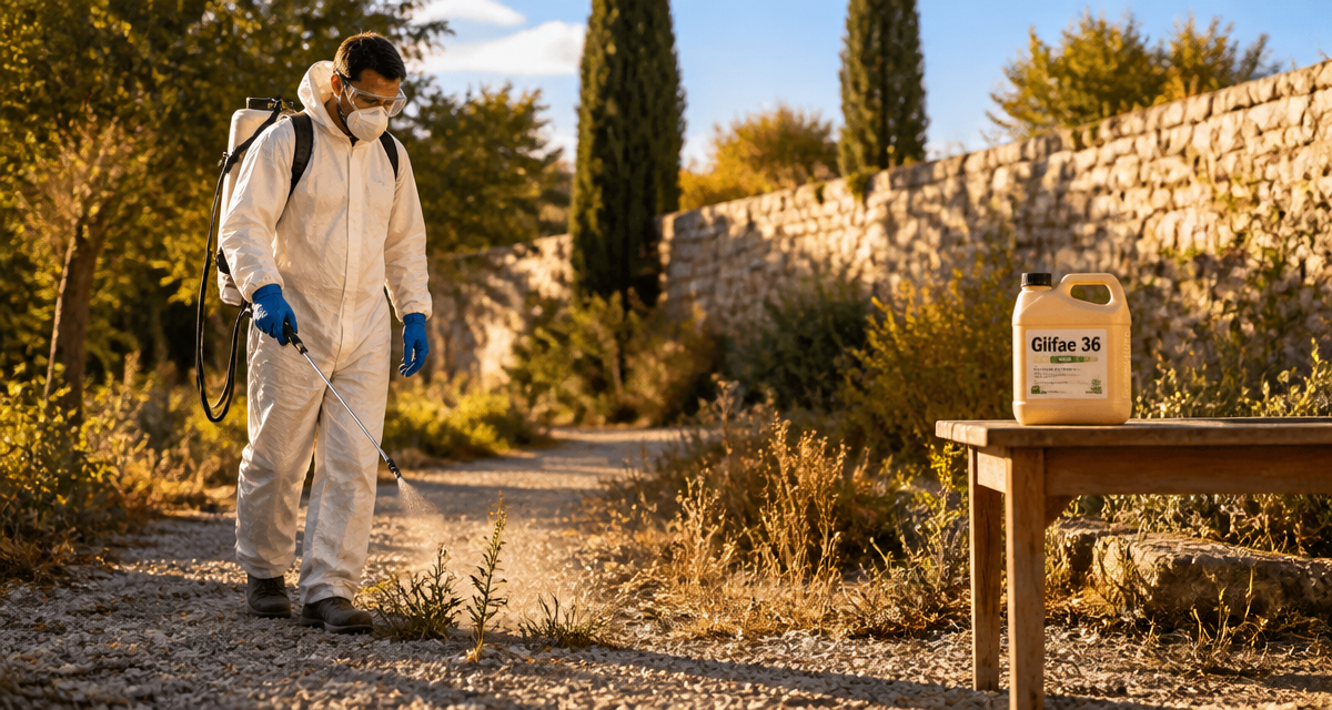 glifae 36 pulvérisation herbicide allée gravillonnée