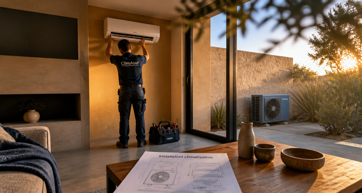 installer un climatiseur split dans salon moderne