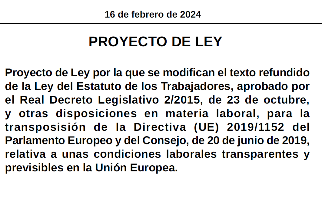 El estatuto de los trabajadores se modifica