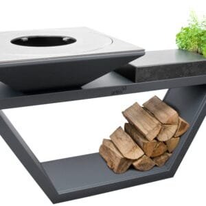 Braséro plancha Artiss G4 Graphite 90 cm plaque acier et tablette granit