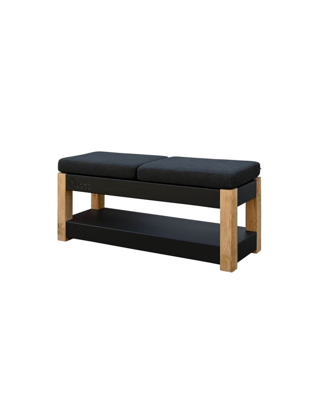 Banc de jardin design 120x50 bois et metal noir Quoco – Image 3