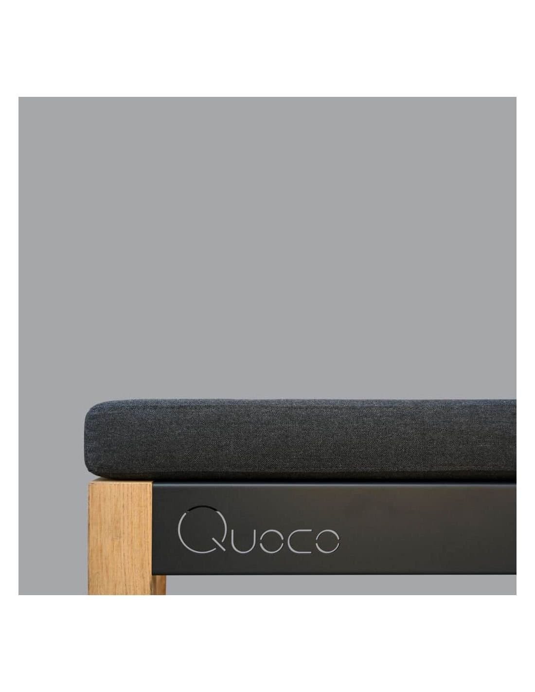 Banc de jardin design 120x50 bois et metal noir Quoco – Image 4