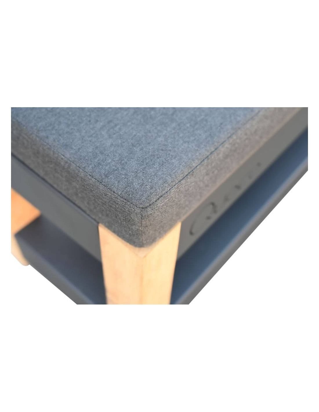 Banc de jardin design 120x50 bois et metal noir Quoco – Image 5