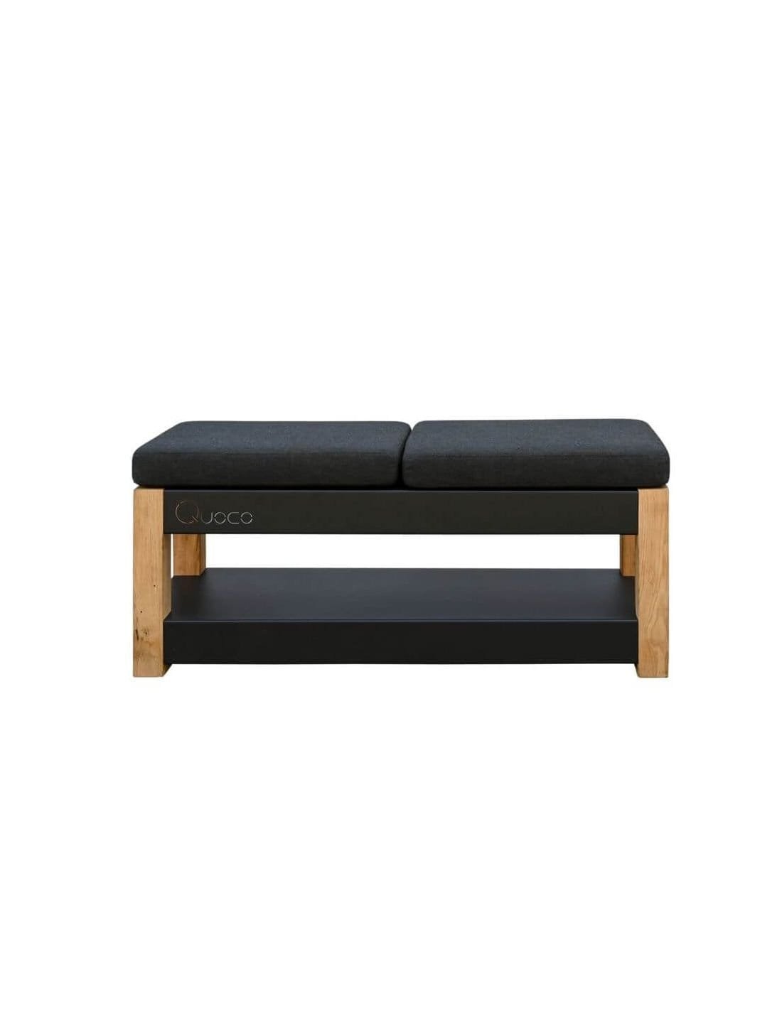 Banc de jardin design 120x50 bois et metal noir Quoco