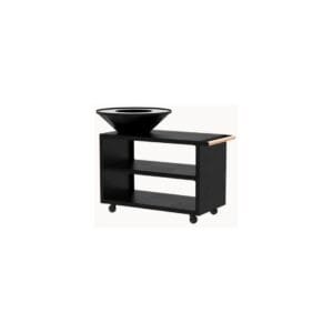 Brasero Plancha rond Ø 88 cm sur desserte 127 x 60 cm - Noir - OYAT