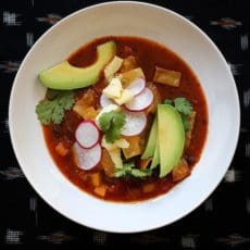 Spicy Vegetarian Tortilla Soup