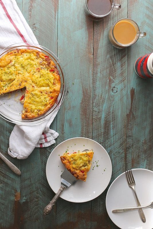 Sausage Cheddar and Grits Frittata