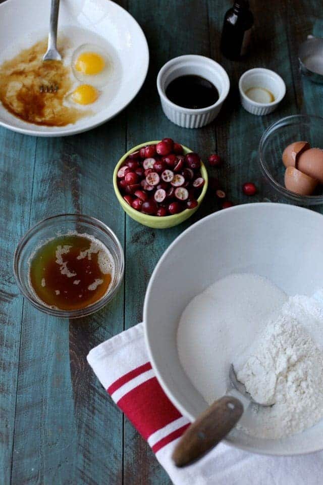 Brown Butter Cranberry Almond Pancake Muffins