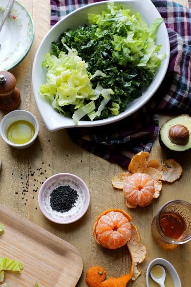 Kale, Avocado, Tangerine, and Sesame Salad