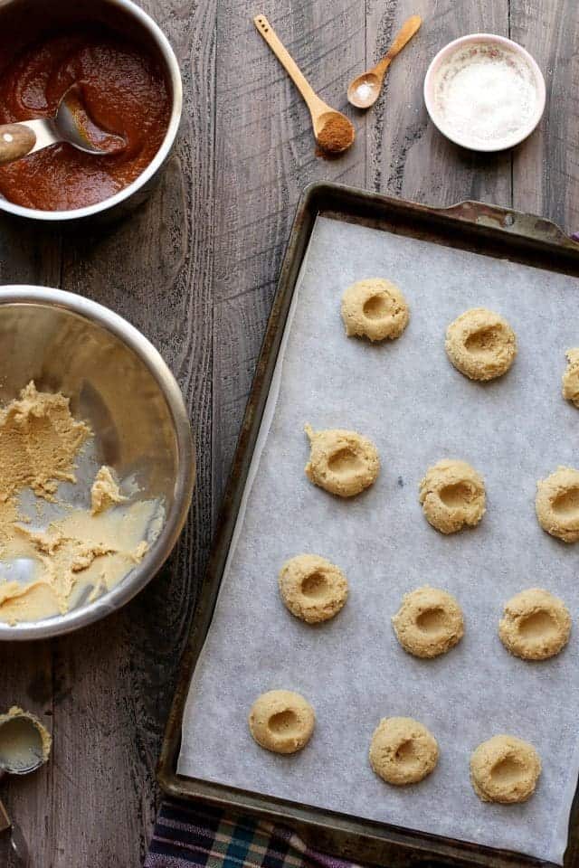 Pumpkin Salted Caramel Thumbprint Cookies (6)