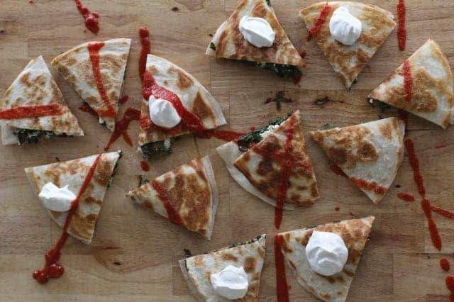 Mushroom and Kale Goat Cheese Quesadillas