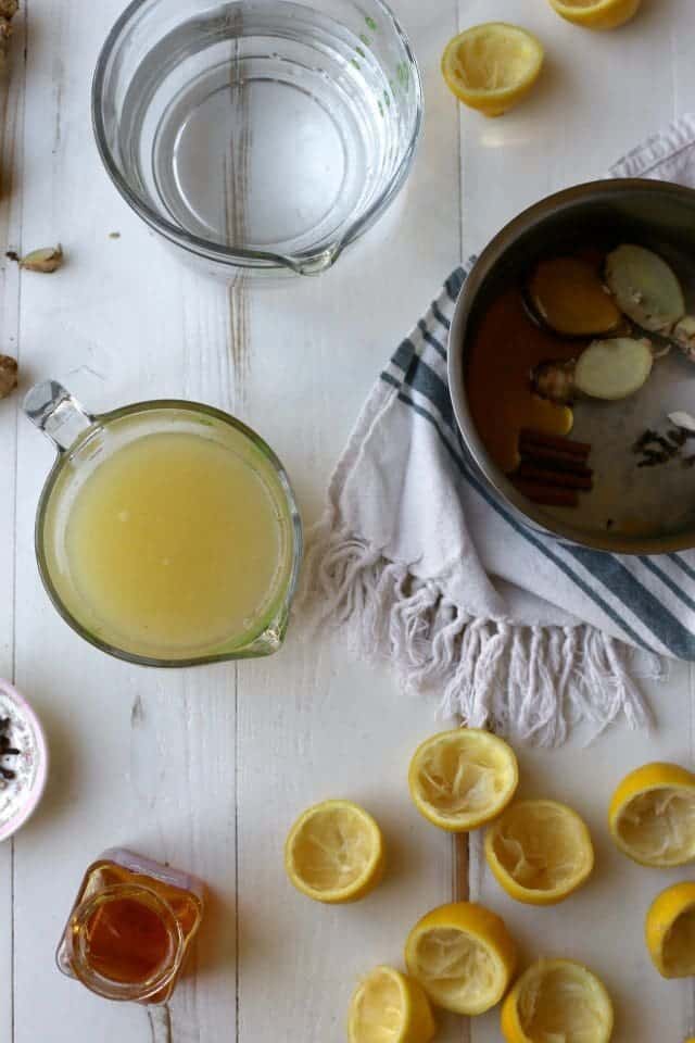 Winter Lemonade with ginger and cloves