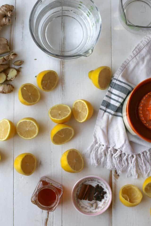 Winter Lemonade with ginger and cloves