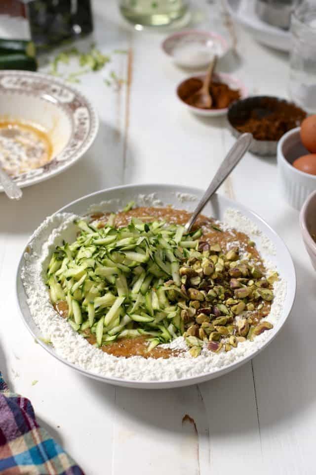 Gluten-Free and Gluten-Full Zucchini Pistachio Bread