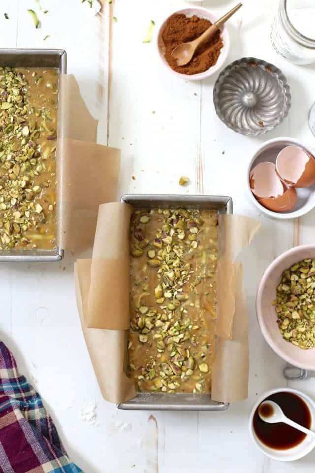 Gluten-Free and Gluten-Full Zucchini Pistachio Bread
