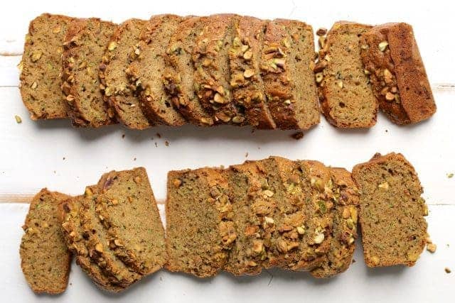 Gluten-Free and Gluten-Full Zucchini Pistachio Bread 