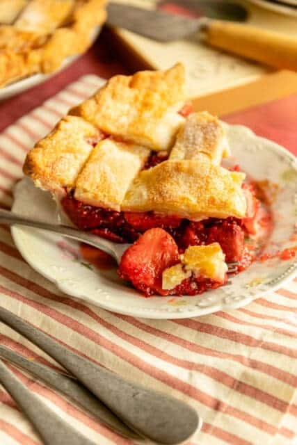 a slice of pie on a plate