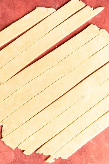 lattice strips of dough