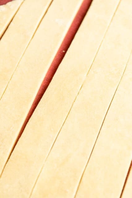 lattice strips of dough