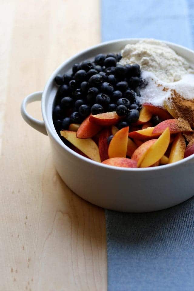 Gluten-free Peach and Blueberry Pie
