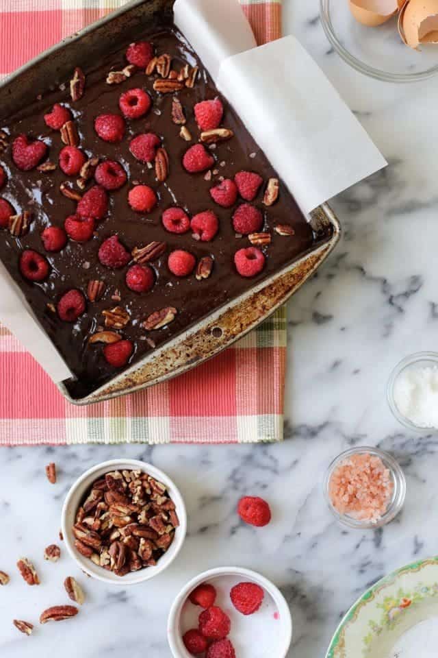 Olive Oil Raspberry and Sea Salt Brownies