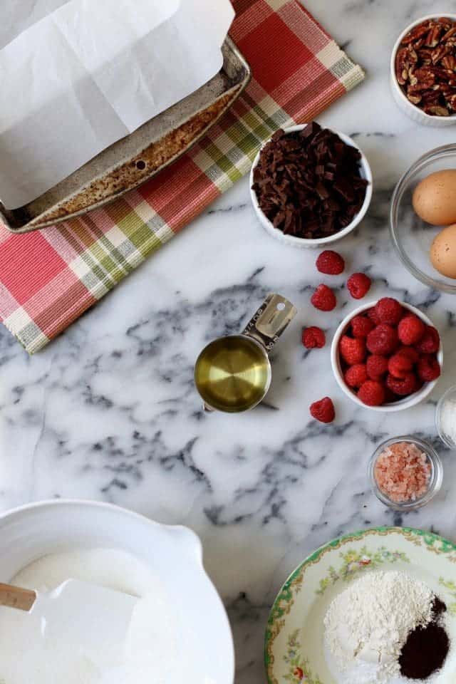 Olive Oil Raspberry and Sea Salt Brownies